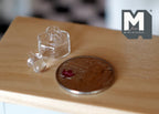 1:12 Scale Miniature Clear Glass Jar with Ribbed Lid, 11/16 inch tall, DIY Dollhouse Supply (A13)