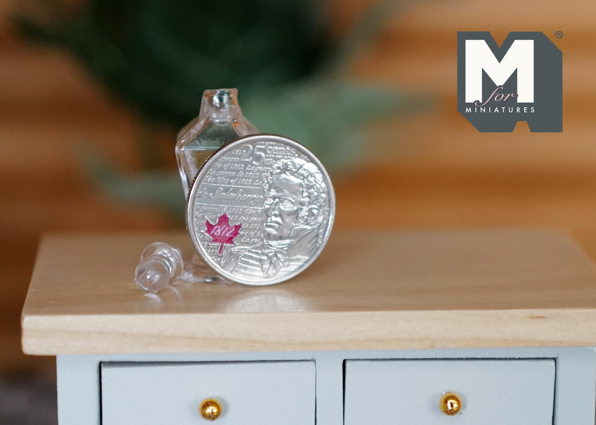 1:12 Scale Miniature Clear Glass Apothecary Jar with Lid, Footed, 1 inch tall, DIY Dollhouse Supply (A9)