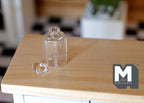 1:12 Scale Miniature Clear Glass Jar with Stopper, 1-1/8 inch tall, DIY Dollhouse Supply (A12)