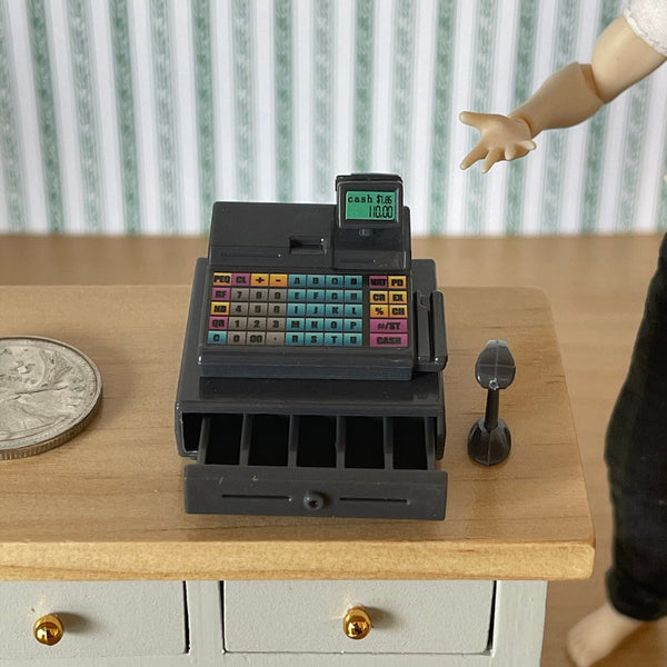 1:12 Miniature Cash Register with Cash Drawer and Product Scanner (non-functional) - C094