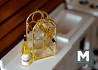 1:12 Miniature Wine Rack with 2 Wine Bottles Wine Bottle Holder Hanging Stand - H009