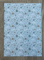 1:12 Scale Miniature Winter Village Peel and Stick Wallpaper, Houses and Pine Trees, 8-3/8 x 11-3/4 inch, DIY Dollhouse Supply