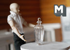 1:12 Scale Miniature Clear Glass Bottle with Stopper, 1-11/16 inch tall, DIY Dollhouse Supply (A4)