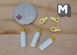 Miniature Feeding Set , Dollhouse Supplies Nursing Feeding Bottle, 1:12 Scale Dollhouse Supplies Miniature Pacifiers - G064