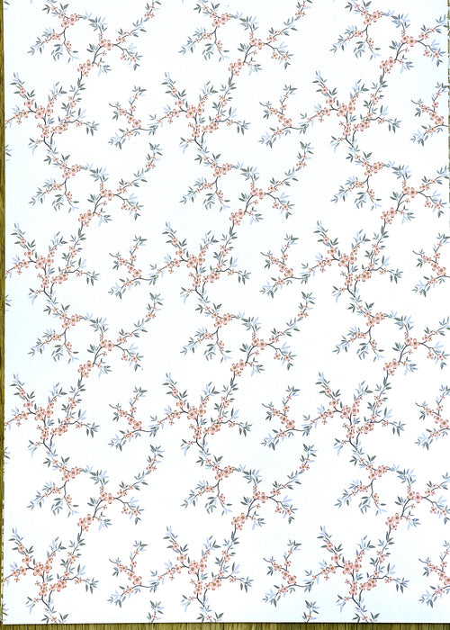 1:12 Miniature Flower Wallpaper Sticker , Dollhouse Supplies Flower Wallpaper Sticker , 8" x 11" - Z3
