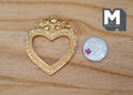 1:12 Scale Miniature Ornate Heart Picture Frame with Bow Top, 2-5/16 inch tall, DIY Dollhouse Supply (gold)