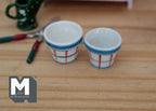 1:12 Dollhouse Miniature Ceramic Round flower pot set  of 2 - B080