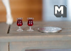 1:12 Dollhouse Miniature wine set of 2 - E085