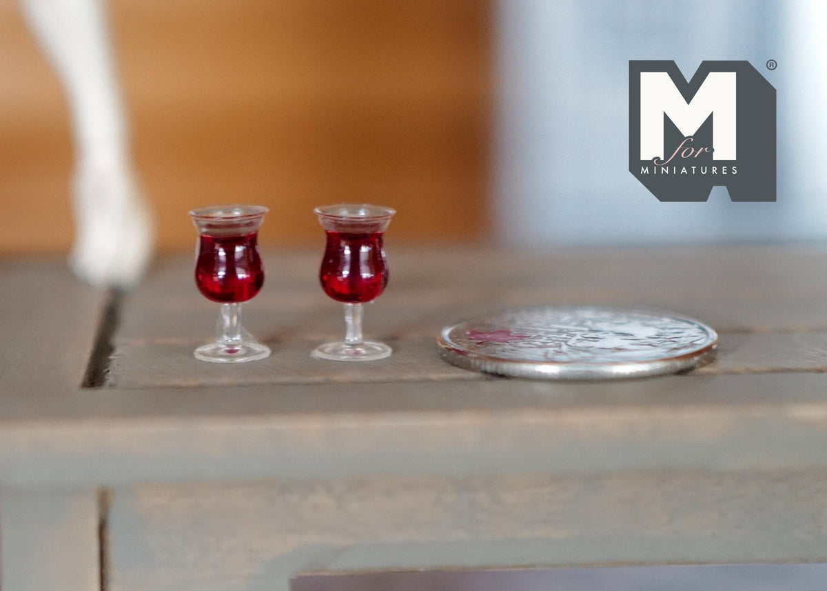 1:12 Dollhouse Miniature wine set of 2 - E085
