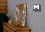 1:12 Dollhouse Supplies Miniature Ornate Rectangular Gold Picture Frame - A096
