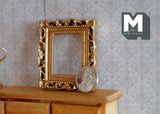 1:12 Dollhouse Supplies Miniature Ornate Rectangular Gold Picture Frame - A096
