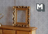 1:12 Dollhouse Supplies Miniature Ornate Rectangular Gold Picture Frame - A096
