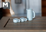 Dollhouse Supplies  miniature water tea pot with 2 cups kettle and coffee mug set (light blue)- A038