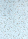 1:12 Miniature Flower Wallpaper Sticker , Dollhouse Flower Wallpaper Sticker (light blue background) , 8" x 11"