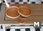 1:12 Scale Miniature Round Woven Trays, Set of 2, 1-5/8 inch dia., DIY Dollhouse Supply (brown)