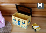 1:12 Dollhouse  decoration miniature wooden toy box with swing open top rectangular toy box - D034