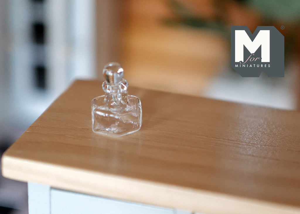 1:12 Scale Miniature Clear Glass Jar with Ribbed Lid, 11/16 inch tall, DIY Dollhouse Supply (A13)