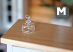 1:12 Scale Miniature Clear Glass Jar with Ribbed Lid, 11/16 inch tall, DIY Dollhouse Supply (A13)