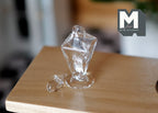 Miniatura a escala 1:12 tarro de botica de vidrio transparente con tapa, con pie, 1 inch de alto, suministros DIY para casa de muñecas (A9)