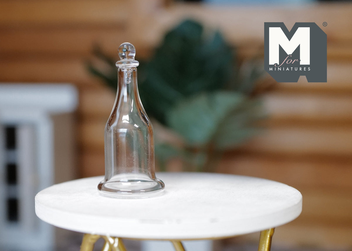 1:12 Scale Miniature Clear Glass Decanter with Stopper, 1-3/4 inch tall, DIY Dollhouse Supply (A6)