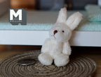 1:12 Scale Miniature Plush Bunny Doll, Standing, 3-1/8 inch tall, DIY Dollhouse Supply (cream)
