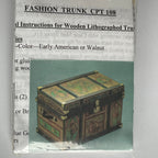 1:12 Scale Miniature Lithographed Wood Trunk Kit, 2-3/4 inch wide, DIY Dollhouse Supply