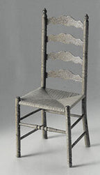 Kit de chaise à dossier à barreaux miniature à l'échelle 1/12, 8,6 cm de haut, accessoire pour maison de poupée à monter soi-même