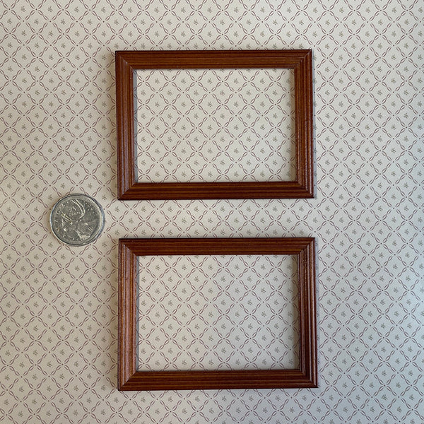 Miniature Walnut Rectangular Picture Frame Set of 2 - A088