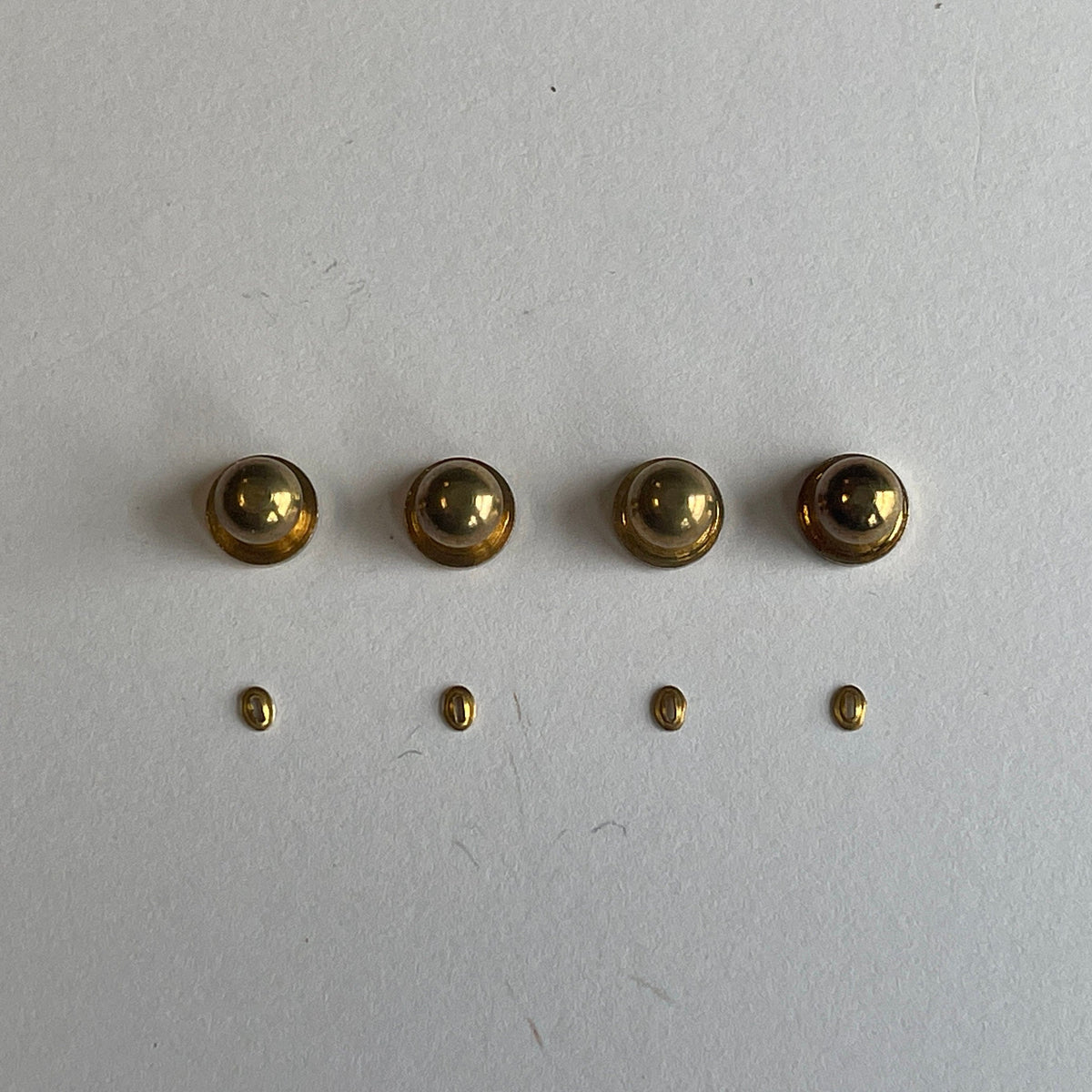1:12 Scale Miniature Brass Dollhouse Door Knobs with Backplates, Set of 4, 1/4 inch dia.