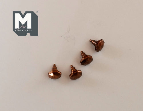 1:12 Scale Miniature Antique Bronze Faceted Cabinet Knobs, Set of 4, 3/16 inch dia., DIY Dollhouse Supply (X)