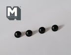 1:12 Scale Miniature Rimmed Dome Knobs, Set of 4, 3/16 inch dia., DIY Dollhouse Supply (matte black) (N)