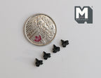 1:12 Scale Miniature Matte Black Fleur de Lis Cabinet Knobs, Set of 4, 3/16 inch dia., DIY Dollhouse Supply (L)