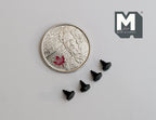 1:12 Scale Miniature Octagon Pyramid Knobs, Set of 4, 3/16 inch wide, DIY Dollhouse Supply (matte black) (E)