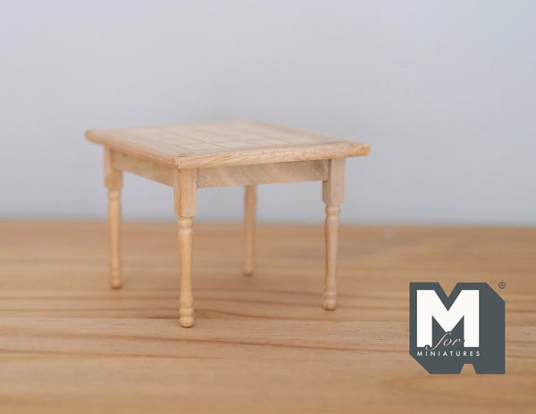 1:12 Dollhouse miniature unfinished wooden kitchen table - I011