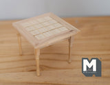 1:12 Dollhouse miniature unfinished wooden kitchen table - I011