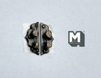Plaques de porte de meuble de maison de poupée miniatures en laiton antique, échelle 1:12, paire gauche et droite, 1,4 cm de hauteur