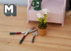 1:12 Scale Miniature Potted White Flowers, Terracotta Pot, 1-1/2 inch tall, DIY Dollhouse Supply
