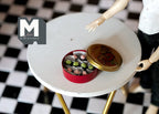 1:12 Scale Miniature Christmas Tin of Chocolates, 1 inch dia., DIY Dollhouse Supply (red)