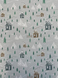 1:12 Miniature Cottage on the Hill Wallpaper Sticker , Dollhouse Supplies Houses and Trees Wallpaper Sticker - A4 Paper Size