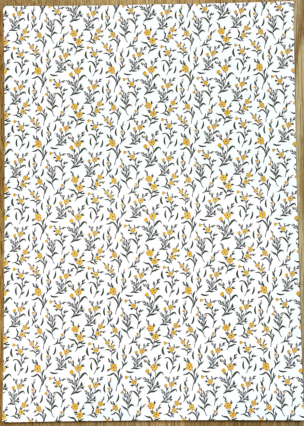 1:12 Scale Miniature Botanical Sprig Peel and Stick Wallpaper, 8 x 11 inch, DIY Dollhouse Supply (white)