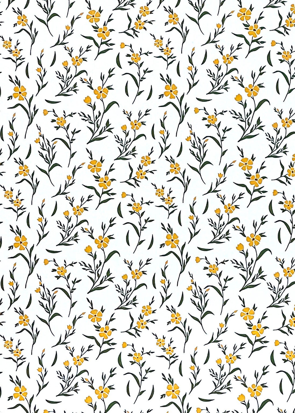 1:12 Scale Miniature Botanical Sprig Peel and Stick Wallpaper, 8 x 11 inch, DIY Dollhouse Supply (white)