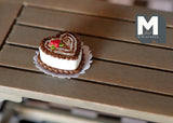 1:12 scale Dollhouse Supplies miniature Chocolate Heart Shape Cake E011