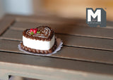 1:12 scale Dollhouse Supplies miniature Chocolate Heart Shape Cake E011