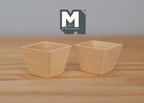 1:12 Scale Miniature Unpainted Wood Square Planter Box, Tapered, Set of 2, 7/8 inch tall, DIY Dollhouse Supply (large)