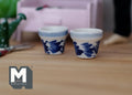 1:12 Dollhouse Miniature Ceramic Round flower pot set  of 2 - B080