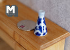 Dollhouse Supplies Miniature Ceramic Vase 1:12 Scale Garden Accessories Flower Planter Pot (blue) - B088