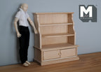 Dollhouse bookshelf kitchen shelf unpainted 1:12 scale miniature display cabinet - J036