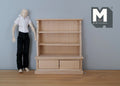 Dollhouse bookshelf kitchen shelf unpainted 1:12 scale miniature display cabinet - J036