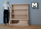 Dollhouse bookshelf kitchen shelf unpainted 1:12 scale miniature display cabinet - J036