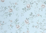 1:12 Miniature Flower Wallpaper Sticker , Dollhouse Flower Wallpaper Sticker (light blue background) , 8" x 11"